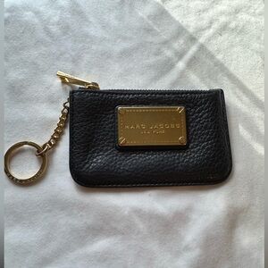 Marc Jacobs Black Leather Keychain Wallet